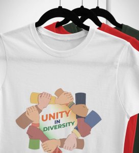 Unity Of The Nation White Best Republic Day Printed T-Shirt For Men