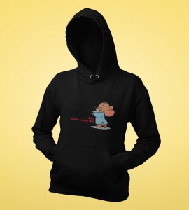 Come Faster 2024,  Black Printed Hoodies For Mens On New Year Theme