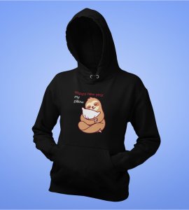 Pillow And New Year  Black Graphic Printed Hoodies For Mens Boys