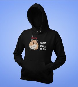 New Year More Food,  Black Printed Hoodies For Mens On New Year Theme Best Gift For New Year