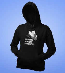 Let Me Sleep,  Black New Year Printed Hoodies For Mens