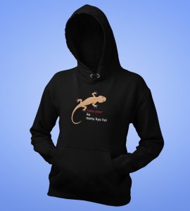What's The Menu?  Black Men Printed Hoodies For Mens Boys