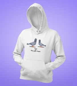 New Year Feast,  White Graphic Printed Hoodies For Mens Boys