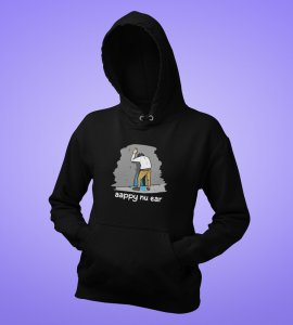 Happy New Year Oyee!,  Black New Year Printed Hoodies For Mens