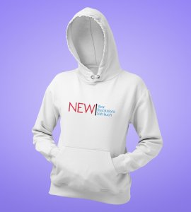 Everthing Is New,  White New Year Printed Hoodies For Mens