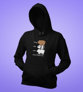 New Year Party,  Black Graphic Printed Hoodies For Mens Boys