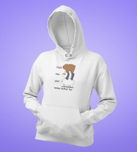 New Year Party,  White Graphic Printed Hoodies For Mens Boys