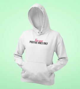 Positivity,  White New Year Printed Hoodies For Mens