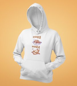 Sleep More,  White Graphic Printed Hoodies For Mens Boys