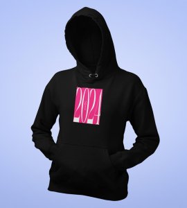 2024 New Year,  Black Printed Hoodies For Mens On New Year Theme Best Gift For New Year