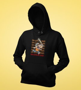 No More Rage,  Black New Year Printed Hoodies For Mens
