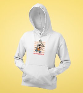 No More Rage,  White New Year Printed Hoodies For Mens