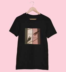 Amour Propre by Black Signature Style: Front Printed Men's Oversized Tee - A Modern Statement
