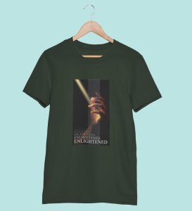 Illumination, A Casual Cool: Elevate Your Look with Green Trendy Front Print Round Neck Tee