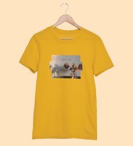 Beauty Decays, Yellow Trendsetter Series: Men's Oversized Tee with Front Print Appeal