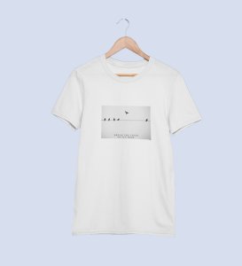Fly High, Casual Elegance: Elevate Your Style with White Trendy Front Print Tee