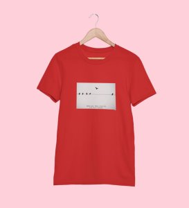 Fly High, Casual Elegance: Elevate Your Style with Red Trendy Front Print Tee