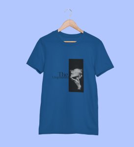 Silent Truth, Street Icon: Blue Men's Oversized Tee with Captivating Front Print