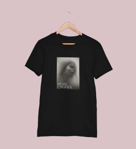 Untold Enigma, Black Metro Fusion: Men's Oversized Tee featuring Front Print Detail