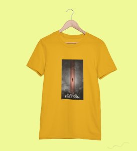 Epitome Freedom, Yellow Culture Catalyst: Front Graphic Oversized Tee for Men - Unleash Cool