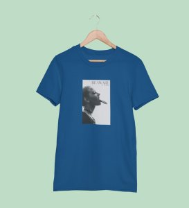 Real World, Blue Elevated Elegance: Front Printed Tee - Men's Stylish Statement