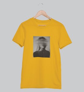 Astigmatism, Yellow Bold Impressions: Front Printed Men's Oversized Tee - City Style Defined