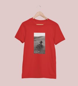 Unvigilant,City Pulse Chronicles: Red Men's Trendy Front Print Tee - Streetwear Defined