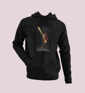 Illumination, A Casual Cool: Elevate Your Look withBlack Trendy Front Print Round Neck Hoodies