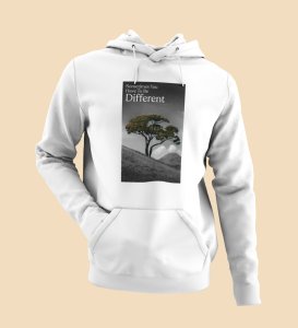 Out Of the Box, Signature Streetwear:White Men's Oversized Hoodie with Front Graphic Appeal