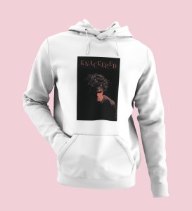 Mind Arena, Casual Couture:White Front Printed Round Neck Hoodie - Men's Contemporary Style