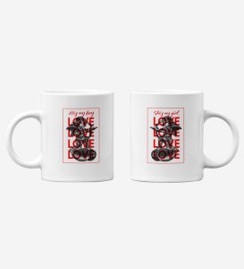 He's My Boy/She's My Girl Printed Couple Coffee Mug For Couples