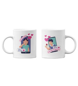 We Are A Perfect Match Couple Print Coffee Mugs
