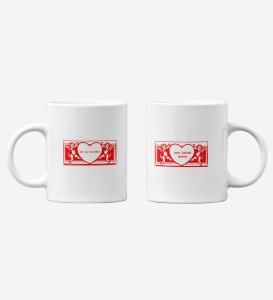 Mr No Reaction/ Mrs Kalesh Queen Printed Couple Coffee Mugs