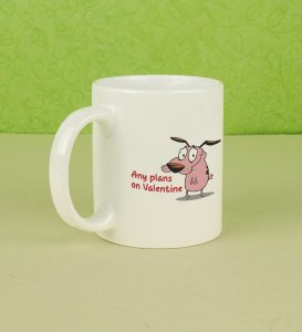 Any Plans On Valentine: Printed Coffee Mug, Best Gift For Singles