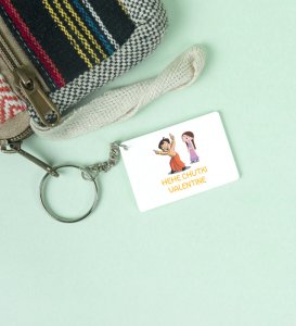 Happy Couples: Attractive Printed Key-Chain, Best Gift For Singles ( Pack of 2 )