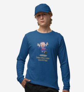 Valentine Ninja: Printed (blue) Full Sleeve T-Shirt For Singles