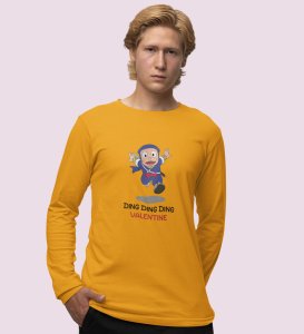 Valentine Ninja: Printed (yellow) Full Sleeve T-Shirt For Singles