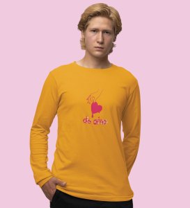 Te Amo: Sublimation Printed (yellow) Full Sleeve T-Shirt For Singles
