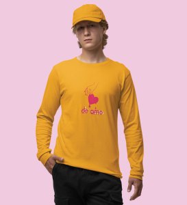 Te Amo: Sublimation Printed (yellow) Full Sleeve T-Shirt For Singles