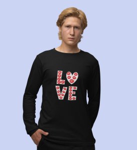 Pure Love: Attractive Printed (black) Full Sleeve T-Shirt For Singles
