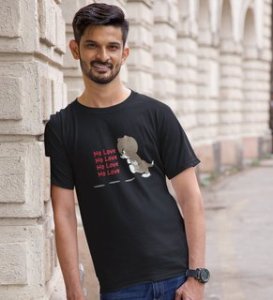 Again No Love : Sublimation Printed (black) T-Shirt For Singles