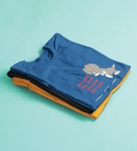 Again No Love : Sublimation Printed (Blue) T-Shirt For Singles