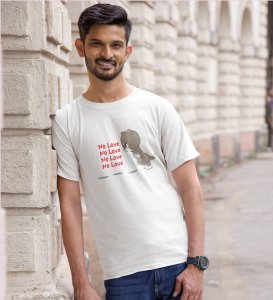 Again No Love : Sublimation Printed (white) T-Shirt For Singles