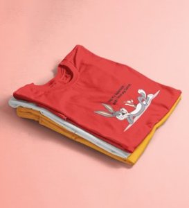 Bunny Loves carrot: (Red) T-Shirt For Singles