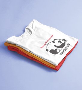 Panda Wants Bamboo: Amazingly Printed (white) T-Shirt For Singles