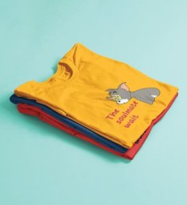Tom Is Waiting For Soulmate: Printed (yellow) T-Shirt For Singles