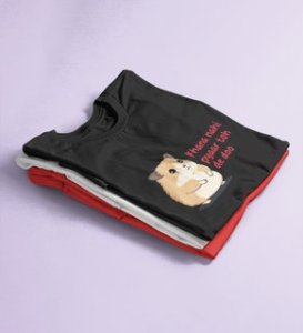 Little Hamster Wants Love: Amazingly Printed (black) T-Shirt For Singles