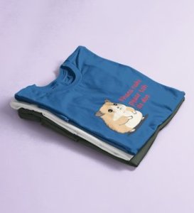 Little Hamster Wants Love: Amazingly Printed (Blue) T-Shirt For Singles