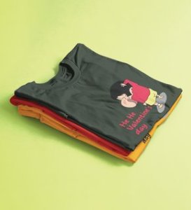 Valentine's Day Is Here: Printed (Green) T-Shirt For Singles