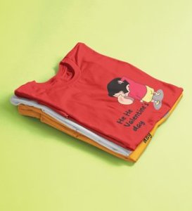 Valentine's Day Is Here: Printed (Red) T-Shirt For Singles